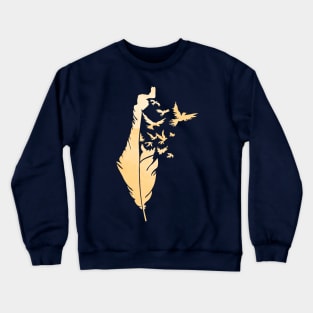 Palestine Feather Map Symbol of Palestinians Love and Struggle for Freedom -Yellow Crewneck Sweatshirt